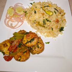 A picture of Chicken Chatkhara Kabab With Fajita Rice.
