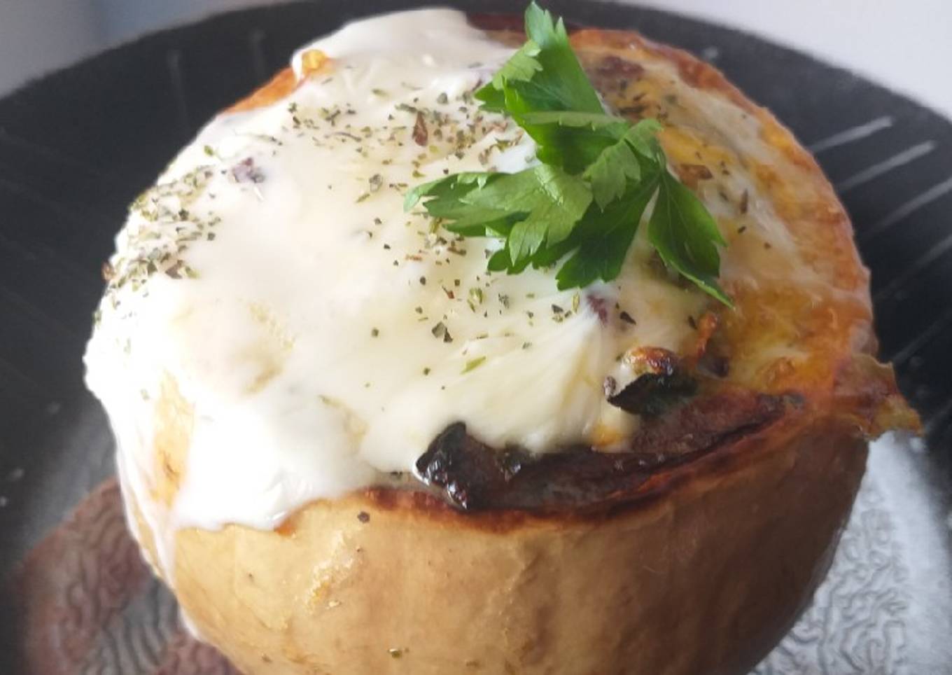 Calabaza rellena súper saludable con lo que tenemos en casa