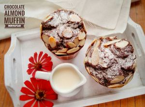 Foto resep Muffin Coklat Tabur Almond No BP/BS (#postingrame2_muffin)