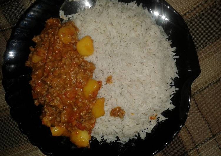 Listen To Your Customers. They Will Tell You All About Coconut rice With Mince &amp; Potato Curry (Aloo Kheema)