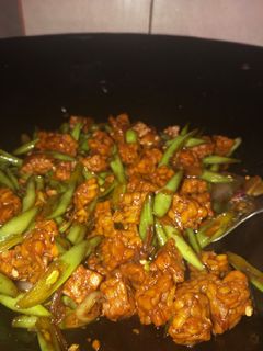 Foto resep Tumis buncis tempe pedas manis