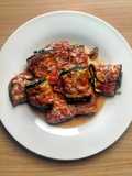 Aubergine rolls with spinach & ricotta