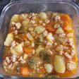 Guiso de verduras, patata y soja texturizada