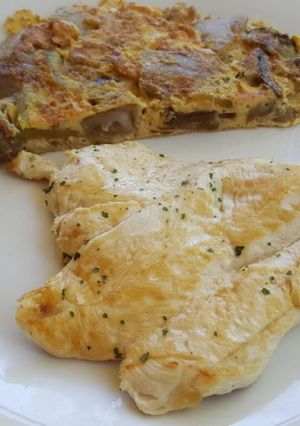 Una foto de Tortilla francesa con pechuga