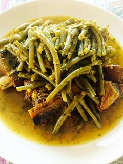 Una foto de Carne con judías verdes