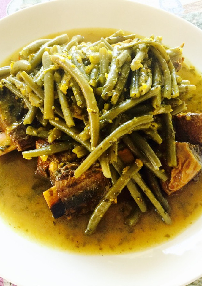 Una foto de Carne con judías verdes