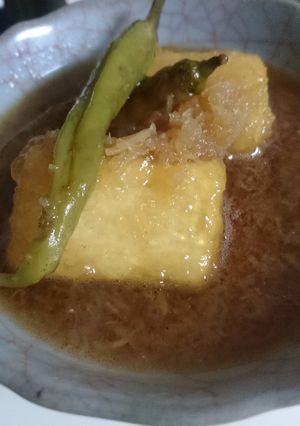 A picture of Pan-fried Tofu in Dashi.