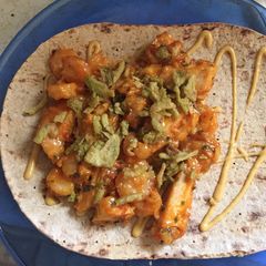A picture of Spicy Shrimp and Chicken Wrap.
