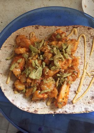 A picture of Spicy Shrimp and Chicken Wrap.