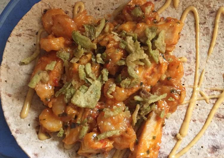 Easiest Way to Make Quick Spicy Shrimp and Chicken Wrap