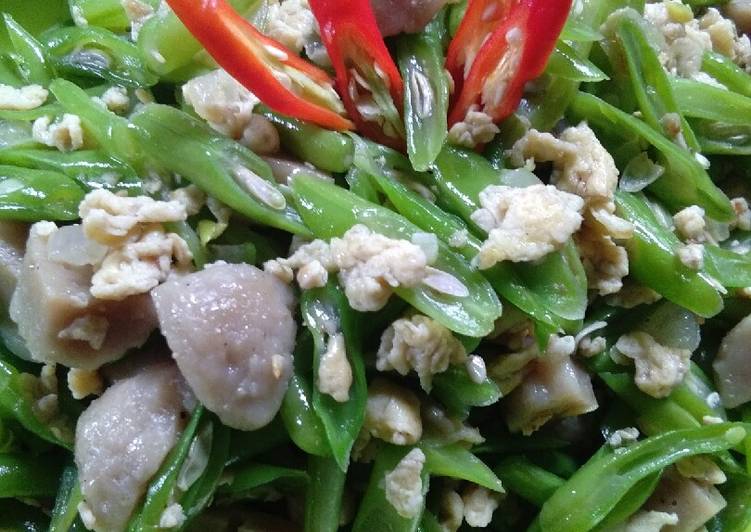 Cara mengolah 🌞Orak arik telur,buncis dan bakso yang nikmat