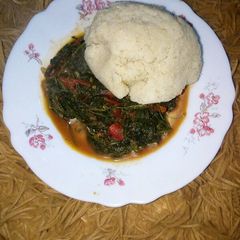 Managu with ugali #authormarathon A picture of Managu with ugali #authormarathon.
