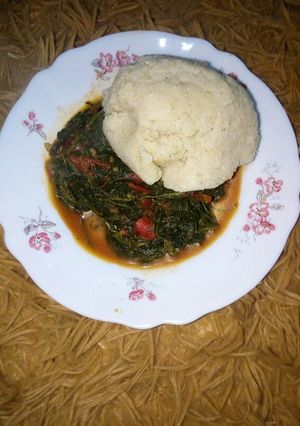 A picture of Managu with ugali #authormarathon.