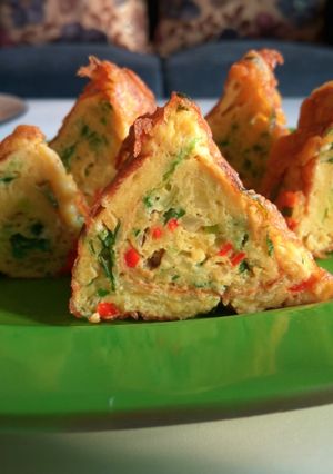 Foto resep Telur dadar kol gulung segitiga