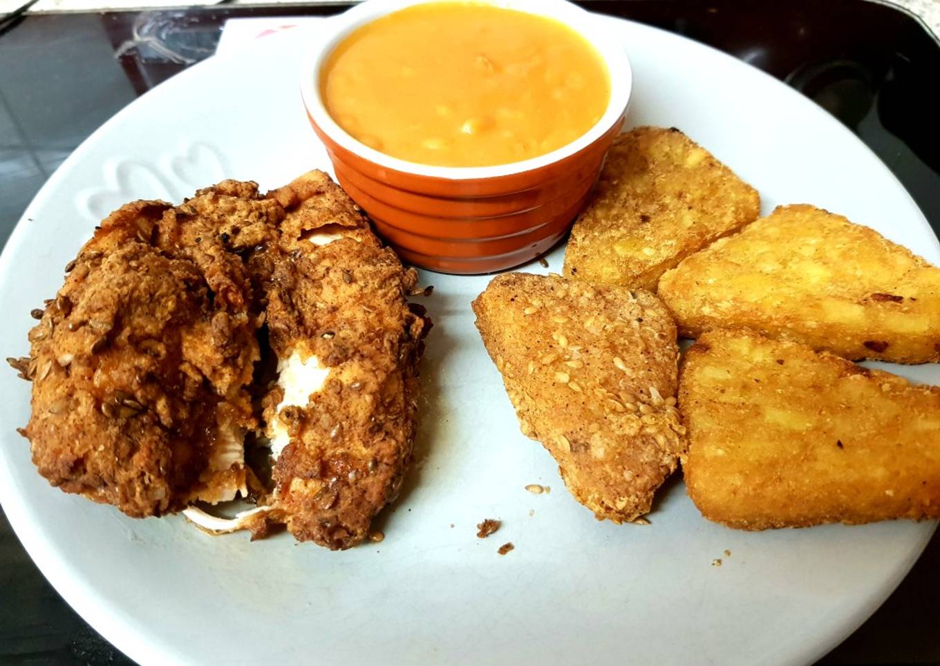 My Crispy Deep Fried Chicken with Paprika and linseed coating