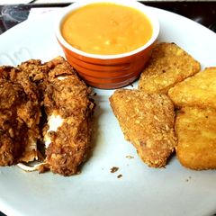 A picture of My Crispy Deep Fried Chicken with Paprika and linseed coating.