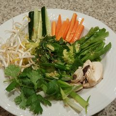 A picture of Salad with vietnamese dressing.