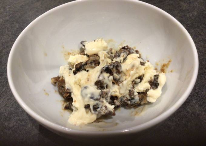Leftover Christmas pudding and ice cream