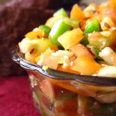 A picture of Capsicum and Green Tomato Salad.