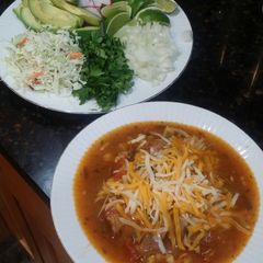A picture of Brad's onepot Chipotle pozole.