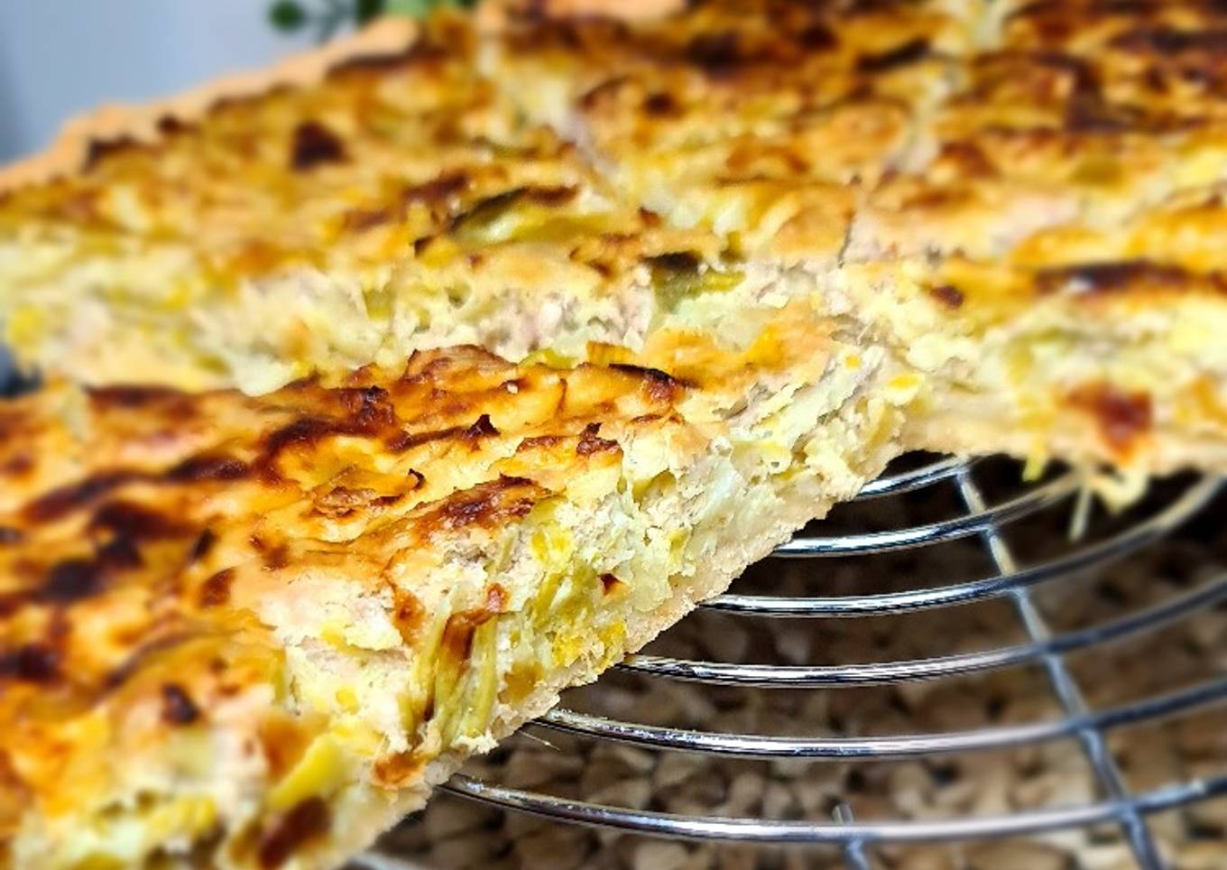 Quiche au poireau et au thon