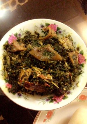 A picture of EdikaIkong (vegetable soup).
