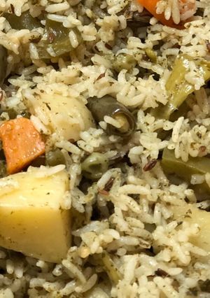 A picture of Coriander mint pulav.