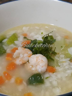 Foto resep Nasi Rebus Kuah Udang Sayuran