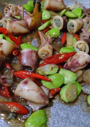 Foto resep Tumis Cumi Asin dan Petai