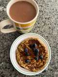 Pancakes 🥞 de avena y banano con arándanos