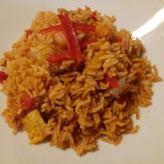 A picture of Fluffy's spicy special fried rice.