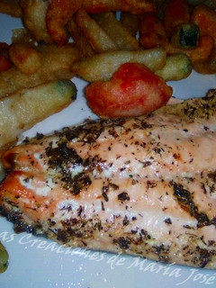 Una foto de Salmón a la sidra