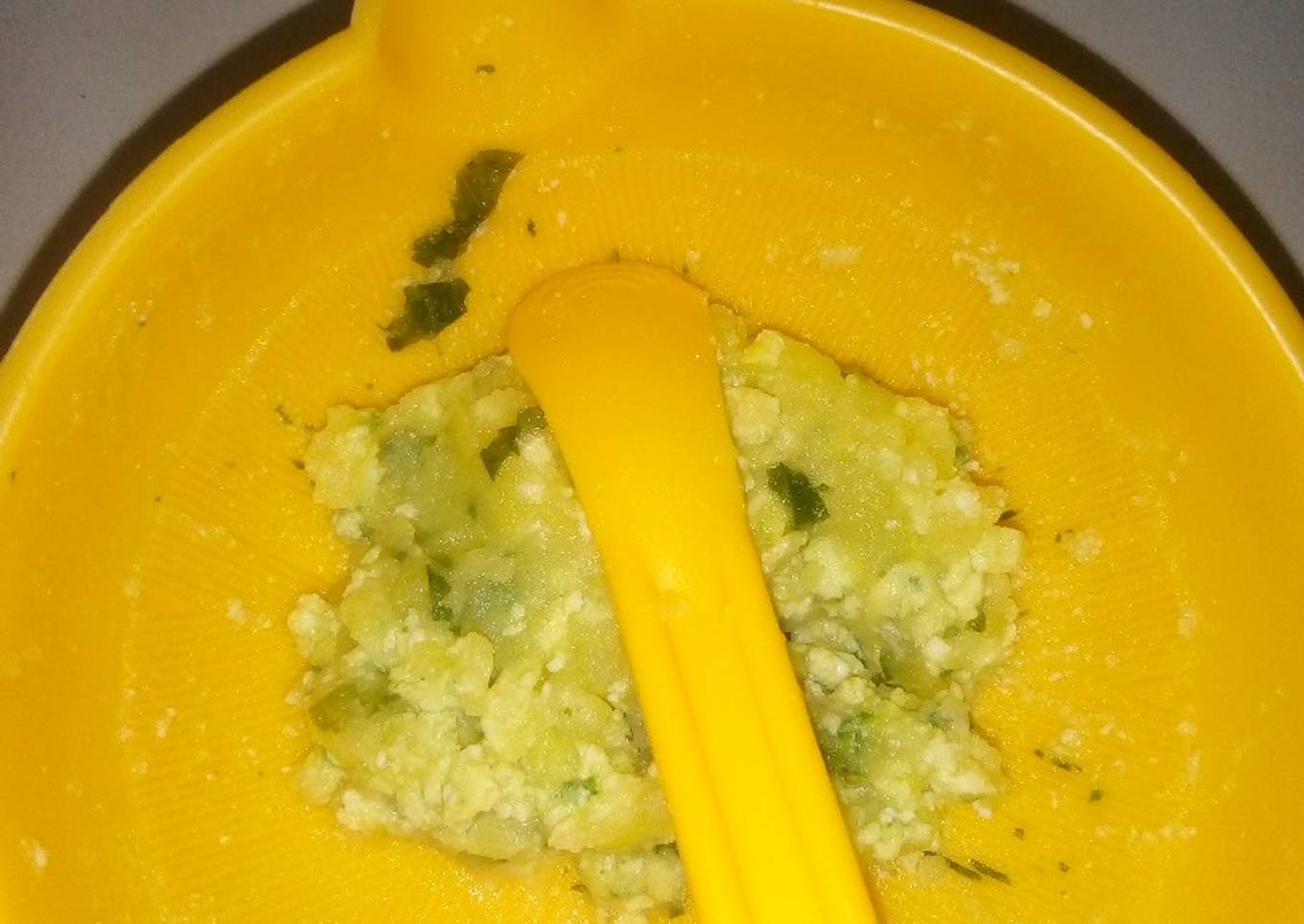 Bubur kentang orak arik tahu telur (MPASI 9+)