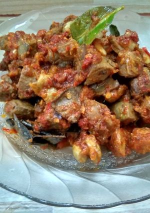 Foto resep Oseng Ati Ampela Mercon