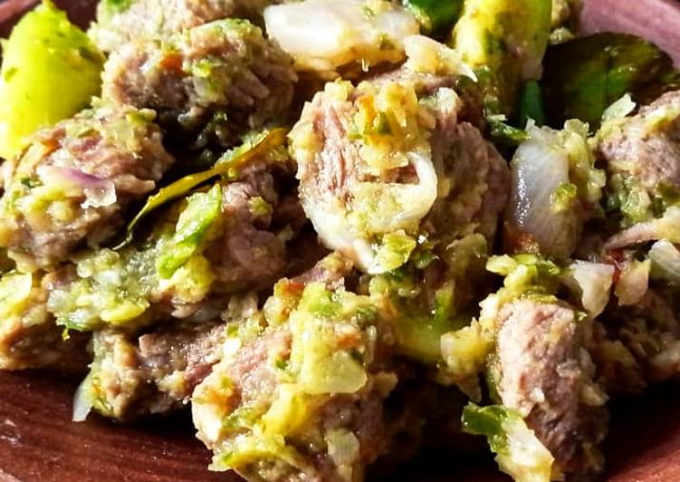Resep Daging cobek cabe ijo Anti Gagal