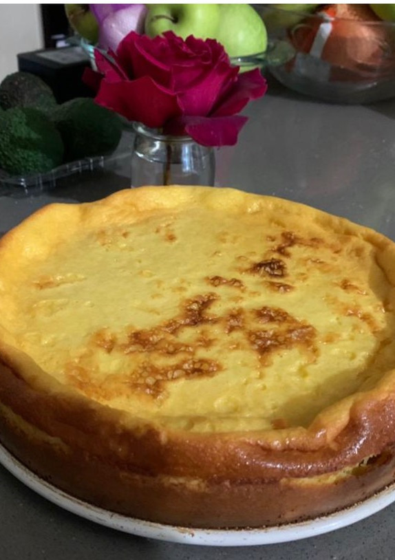 Una foto de Tarta de queso con aroma a mandarina