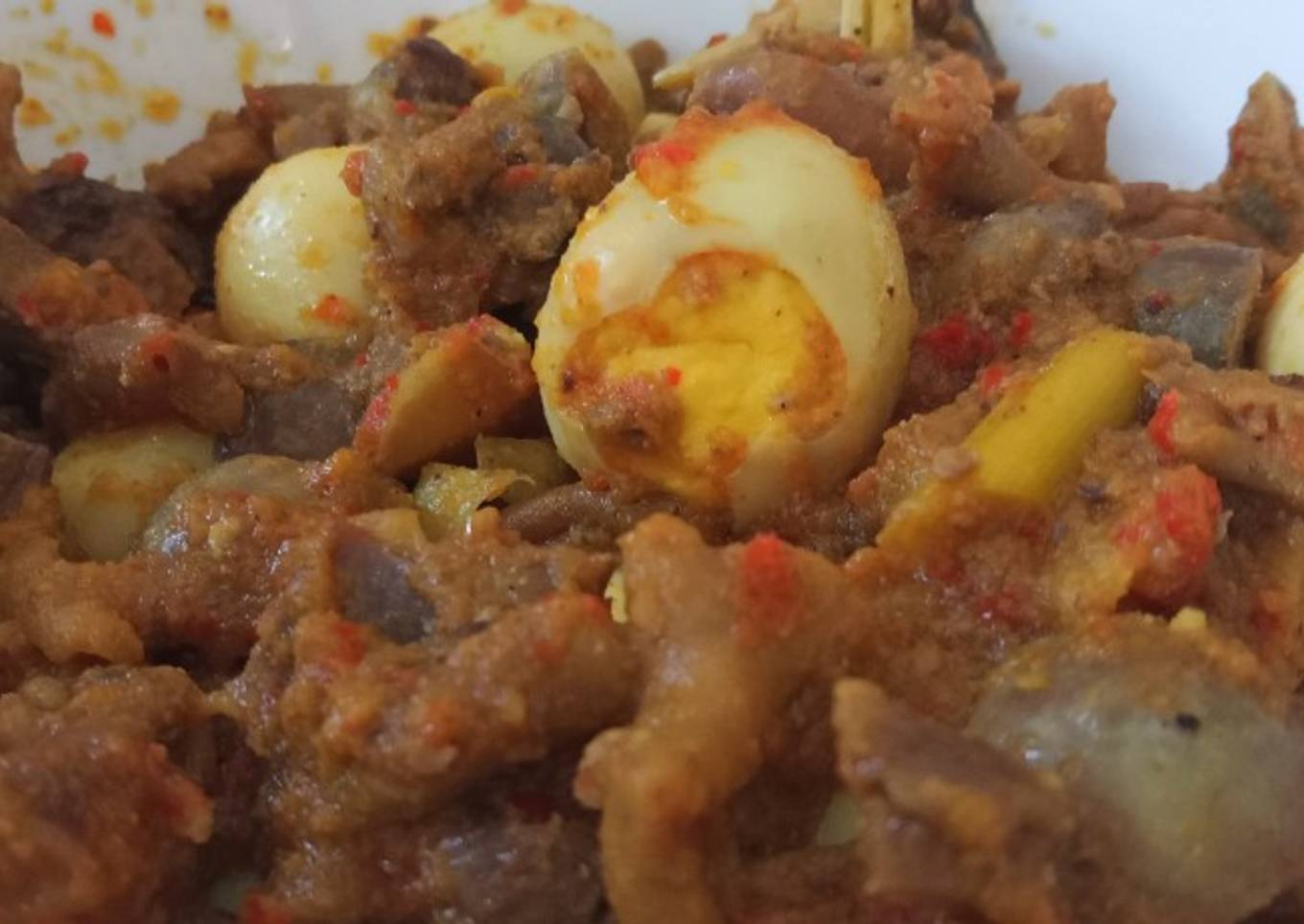 Balado Jerohan Ayam & Telur Puyuh