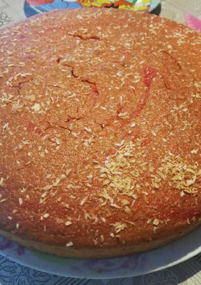 Una foto de Bizcocho rosa de almendras y nueces 🌸