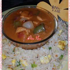 A picture of Chinese Rice with Shashlik.