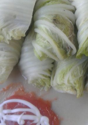 Foto resep Sawi gulung isi pindang tongkol