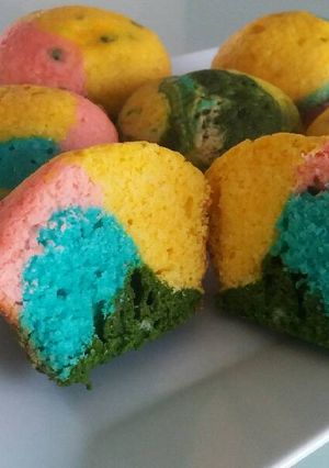 Una foto de Muffin multicolor