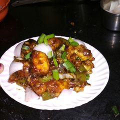 A picture of Gobhi Paneer mix Manchurian dry with homemade Manchurian masala.