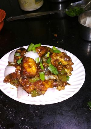 A picture of Gobhi Paneer mix Manchurian dry with homemade Manchurian masala.