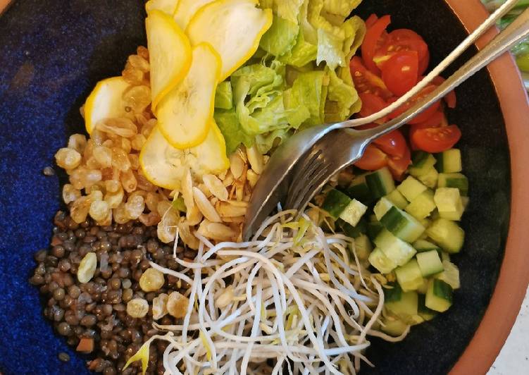 Simple Way to Make Super Quick Homemade Confeed chicken and Puy Lentil Salad