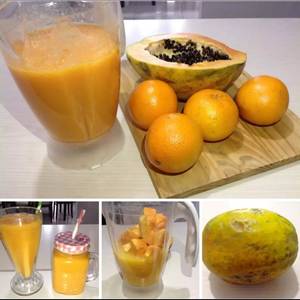 Licuado de papaya y naranja