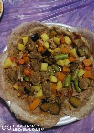 صورة لوصفة ثريد لحم