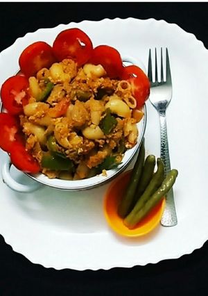 சைனீஸ் ஸ்டைல் சோய் பாஸ்தா (Soy pasta recipe in tamil) செய்முறை முக்கிய புகைப்படம்