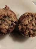 Muffins rhubarbe fruits rouges en crumble