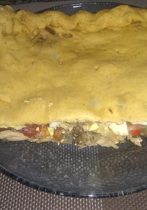 Una foto de Tarta de caballa y pimiento morrón