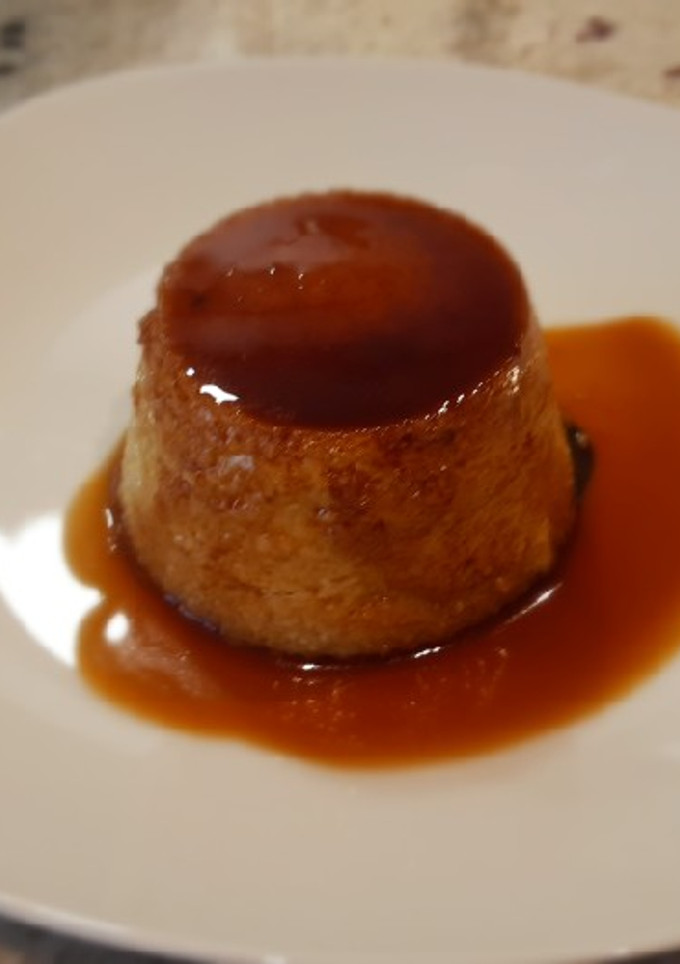 Una foto de Flan de almendras